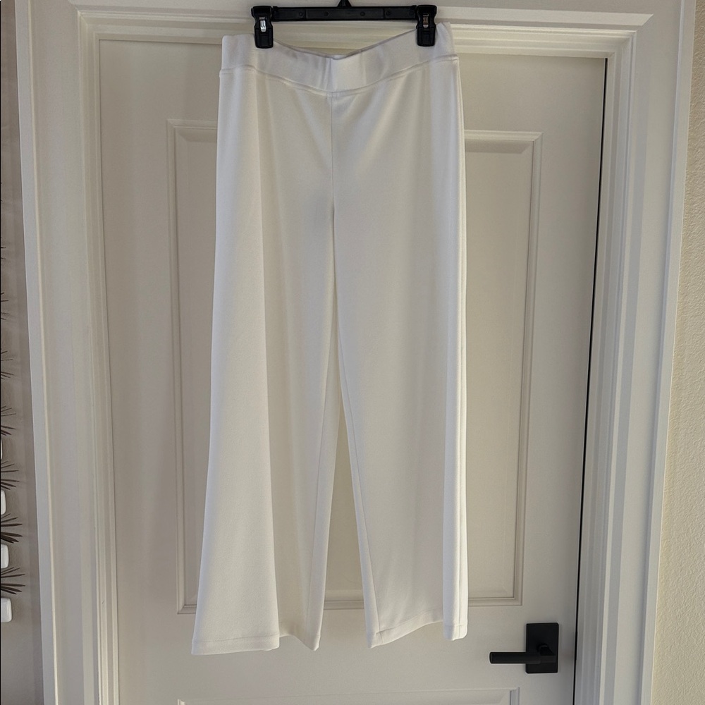 Gorgeous Ming Wang Cream Wide Leg Pull On Trousers - NWT Size M